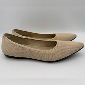 VIVAIA Aria Pointed-Toe Knit Ballet Flats Aria 5° Beige Women's EU 38.5 / US 7.5
